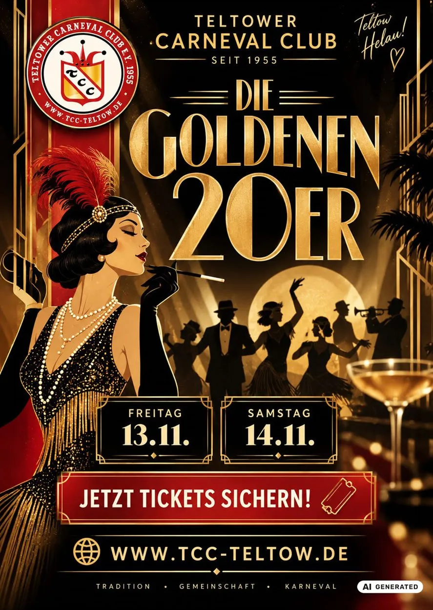 Plakat „Die Goldenen 20er“ – Freitag 13.11. und Samstag 14.11.